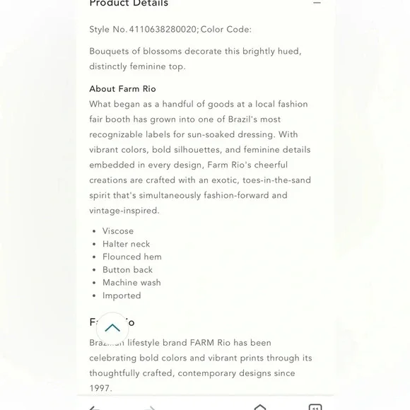 NWT new Anthropologie Farm Rio claudette halter top SMALL red floral flounced - Picture 5 of 17